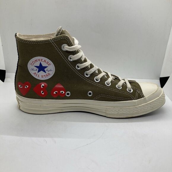 Comme des Garçons Play x Converse Chuck Taylor Mens 8 Multi Heart High Green main image 8